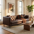 GarveeHome Leather Couch for Living Room, Dark Brown by GarveeHome