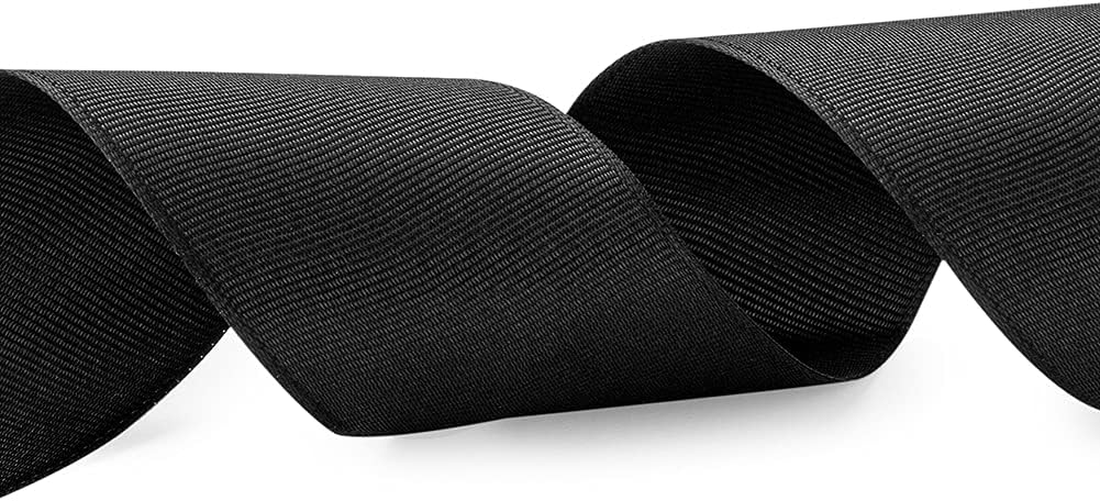 LIUYAXI 2" X 50 Yards Solid Black Grosgrain Ribbon, Perfect for Crafts, Wedding Decor, DIY Hair Accessories, Sewing, Gift Package Wrapping and More