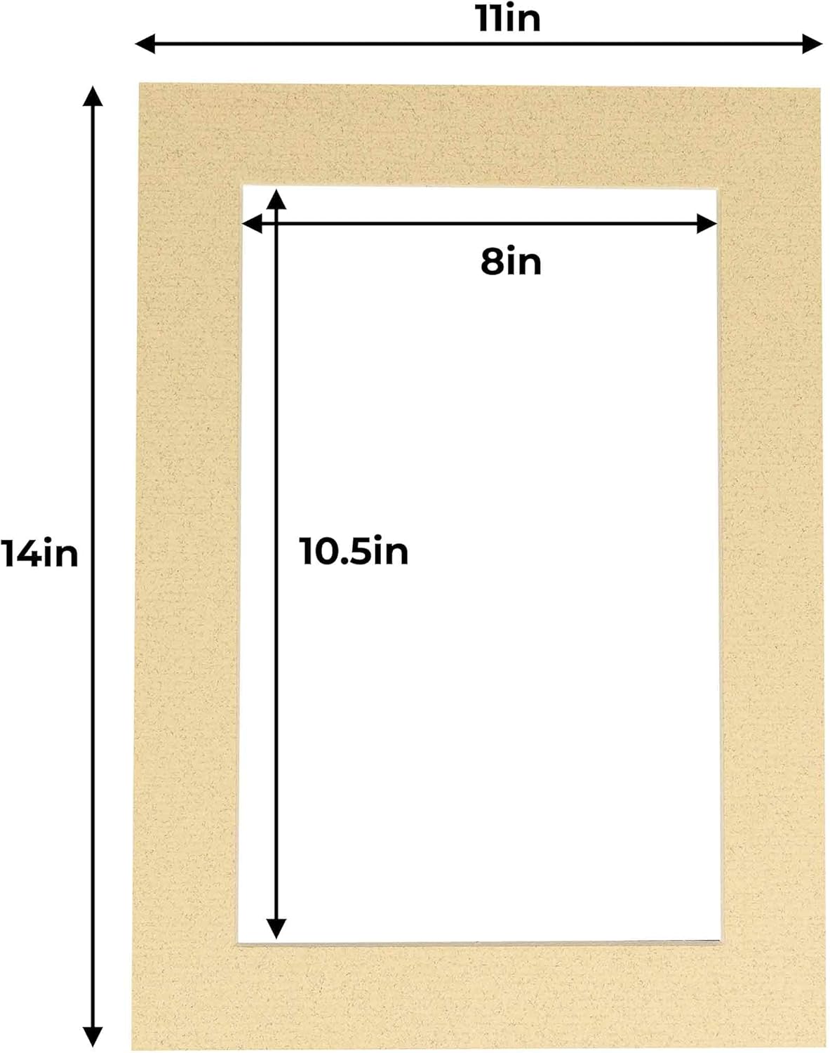 11x14 Mat for 8.5x11 Photo - Precut Tan Picture Matboard for Frames Measuring 11 x 14 Inches - Bevel Cut Matte to Display Art Measuring 8.5 x 11 Inches - Acid Free ONE MAT
