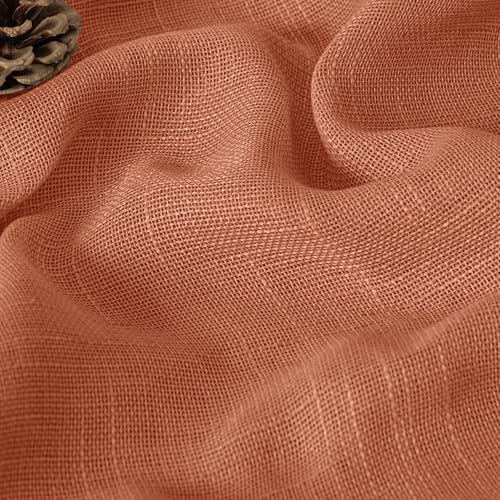 YoungsTex Burnt Orange Linen Curtains 68 Inches Long - Image 4