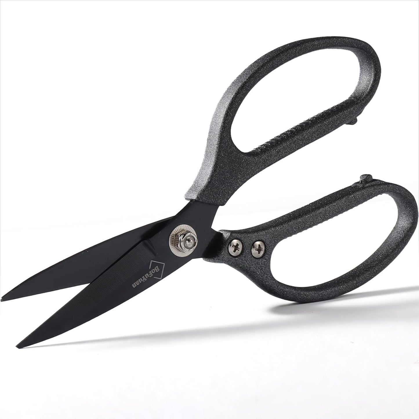 Heavy Duty All Purpose Scissors, Stainless Steel Blades, Frosted Gray Comfort Grip Handle, 8.5 Inch Professional Multipurpose Utility Sharp Shears for Kitchen, Garden, Office, Craft, Sewing
