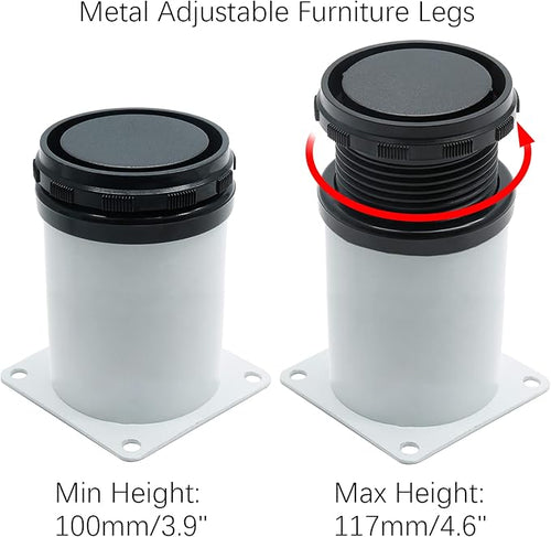 4 Pack Adjustable Furniture Legs 4 Inch, Stainless Steel Adjustable Legs Metal - Image 2