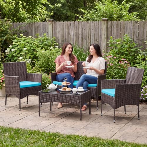 Greesum 4 Pieces Patio Furniture Conversation Sets - Image 2
