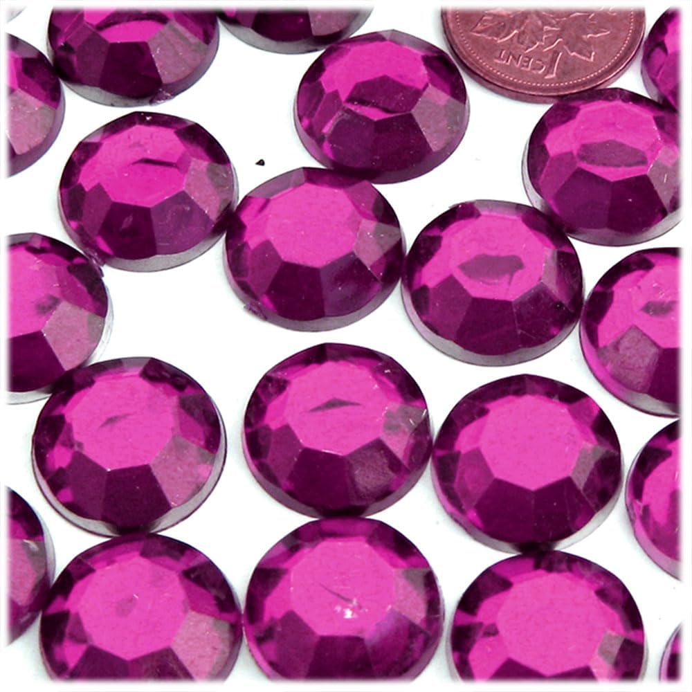 The Crafts Outlet 72pc Rhinestones Round 20mm - Flatback Fucshia