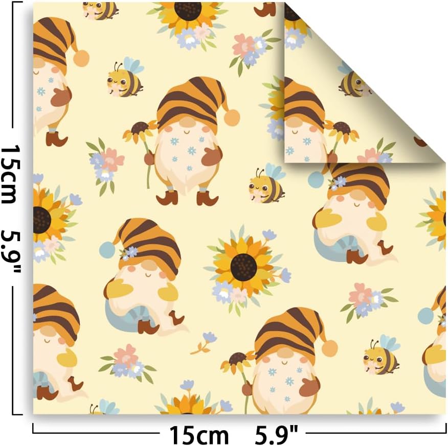 Origami Paper Kit Dobule Sided 100 Sheets 100 Colors 6 Inch Japanese Chiyo Square Easy Fold Arts Crafts DIY Handwork Origami Papers Beginner Animal Fur Bee