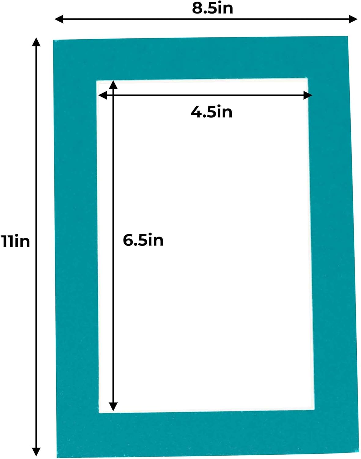 5x7 Mat for 8.5x11 Frame - Precut Mat Board Acid-Free Teal Blue 5x7 Photo Matte Made to Fit a 8.5x11 Picture Frame, Premium Matboard for Family Photos, Show Kits, Art, Picture Framing, Pack of 1 Mat