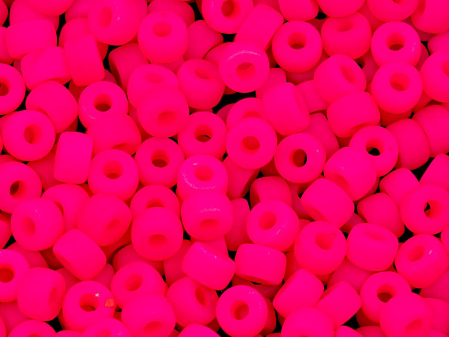 1.76 oz (ab. 240pcs) Mix of Big Pony Bagel Czech Glass Beads, 6mm (0.24 inch, Hole 0.08in) Semi Matte Neon Mix