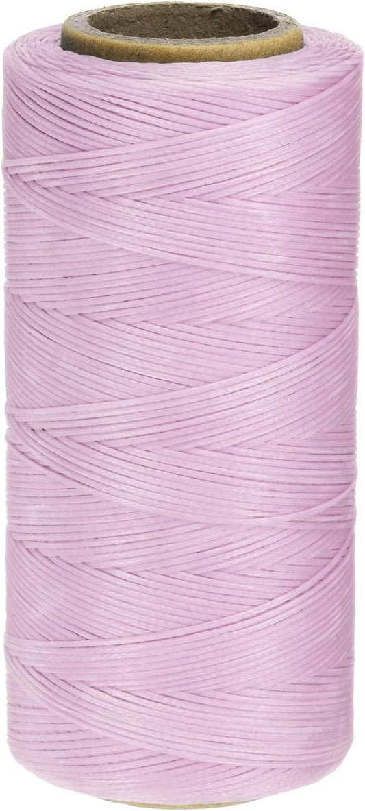 uxcell 150D 0.8mm Flat Waxed Thread 284 Yards Polyester Leather Sewing Waxed String Hand Stitching Waxed Cord for Leather Stitching Sewing Bookbinding DIY Craft Purple Brown