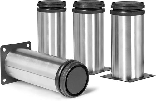 5 Inch Metal Furniture Legs Stainless Steel Adjustable Legs Silver Metal Legs by Masendelk