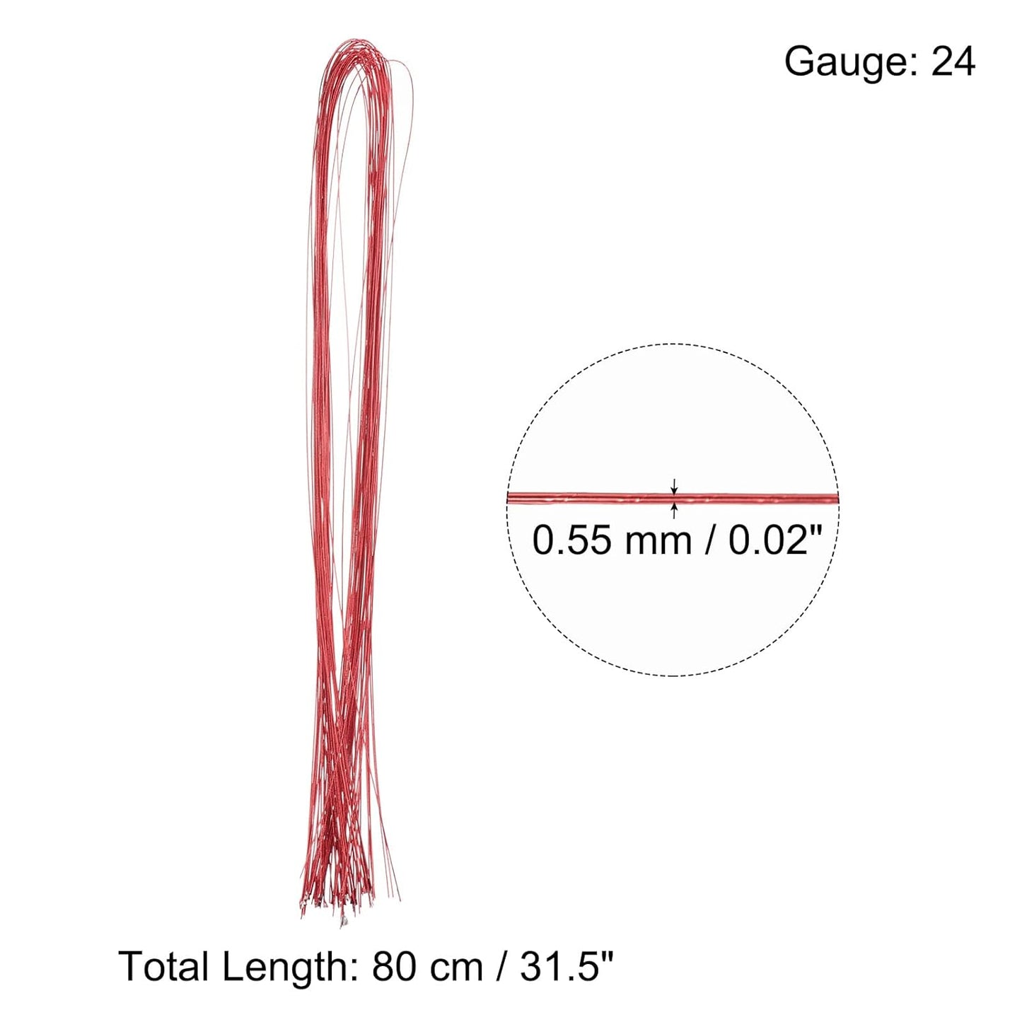 PATIKIL 32 Inch 24 Gauge Floral Stem Wire, 3 Pack/120 Pieces Bouquet Stem Paper Wrapped for DIY Crafts Flower Arrangements, Gold Tone