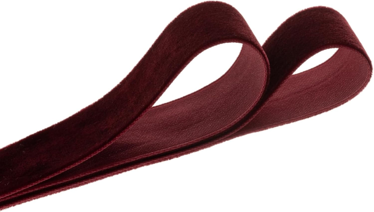 Vintage Brown Velvet Ribbon Chocolate Christmas Ribbon for Gift Wrapping Crafts Christmas Tree Ornaments Garland Decorations, 1 Inch X 25Yd