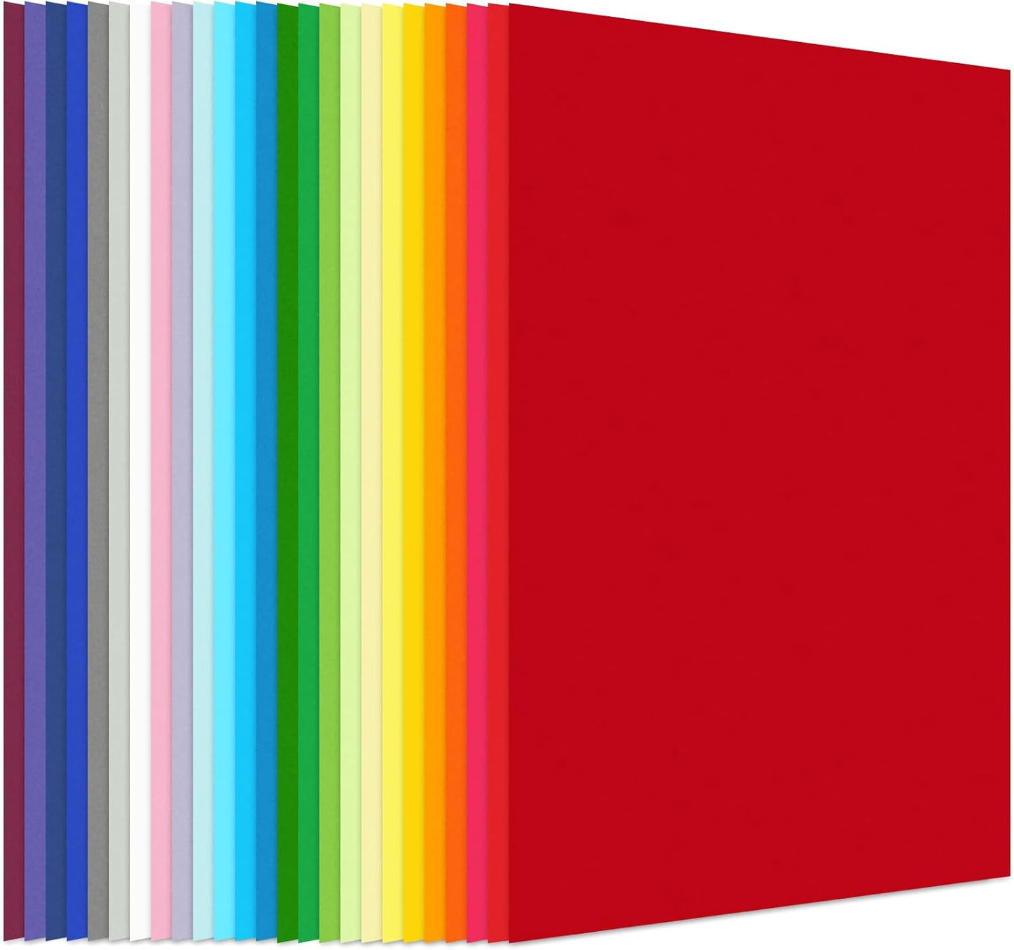 Koogel Colored Cardstock Paper, Includes 40 Sheets 120gsm and 10 Sheets 250gsm Construction Paper for DIY Crafts Scrapbook, Back to School Supplies