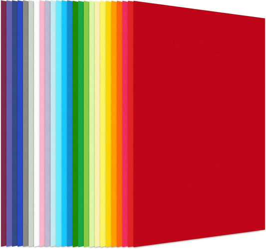Koogel Colored Cardstock Paper, Includes 40 Sheets 120gsm and 10 Sheets 250gsm Construction Paper for DIY Crafts Scrapbook, Back to School Supplies