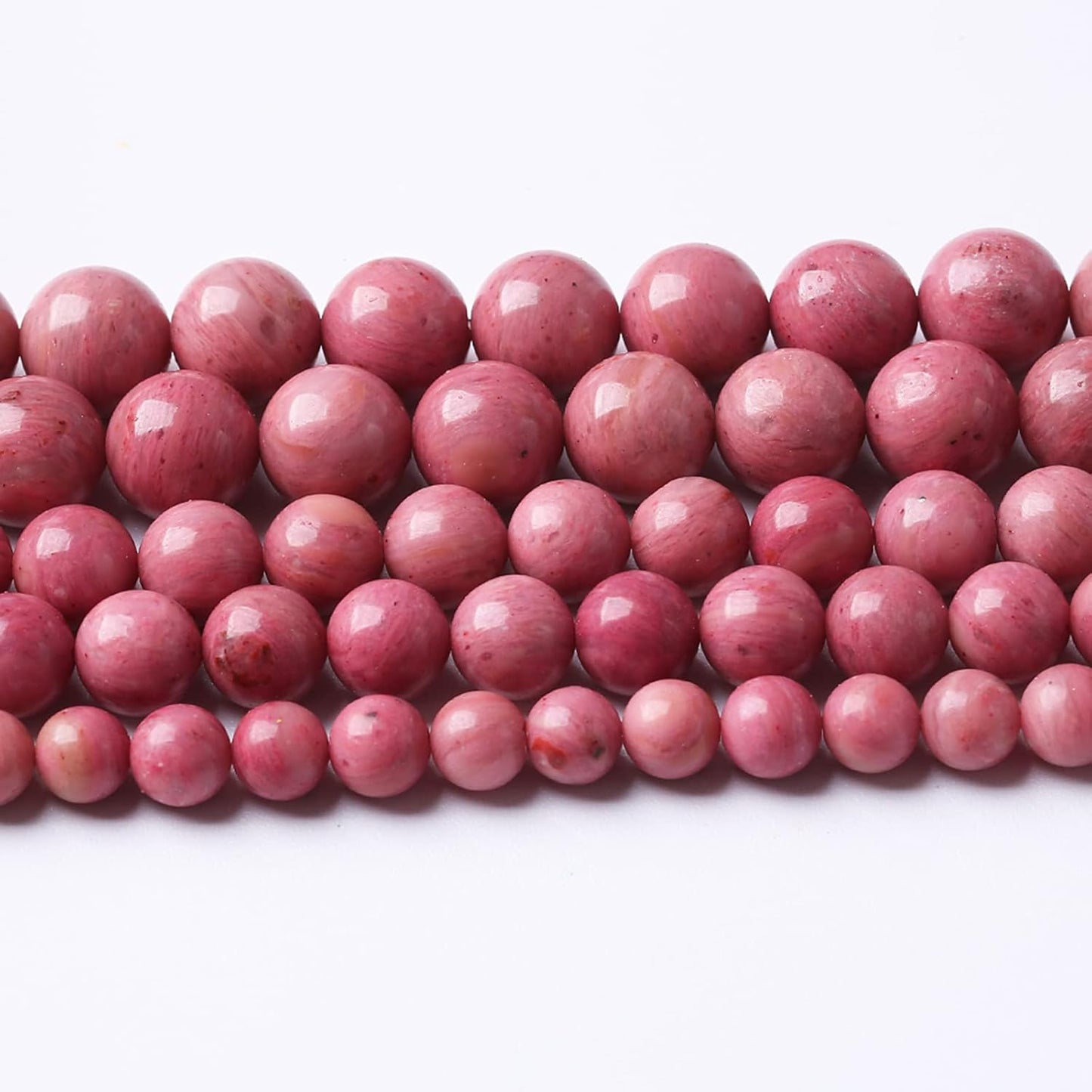 10mm 38pcs 7A Premium Gemstone Rhodochrosite Beads Natural Stone Round Loose Energy Healing Beads for Jewelry Making DIY Bracelet