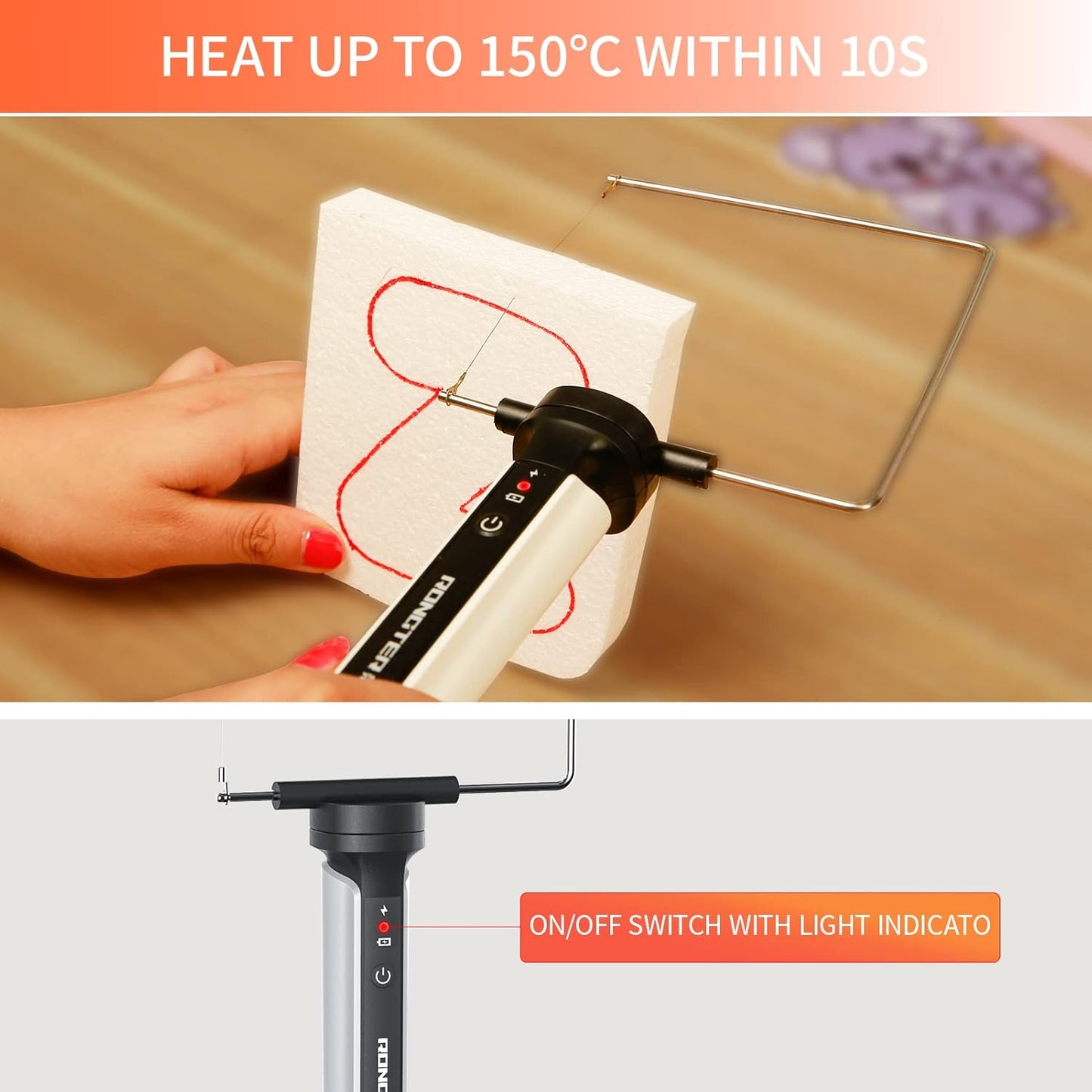 4 in 1 Hot Wire Electric Foam Cutter Kit, Styrofoam Cutting Tool 15W/ 6V with Case, Heated Foam Carving Knife Kit (Toolbox White)