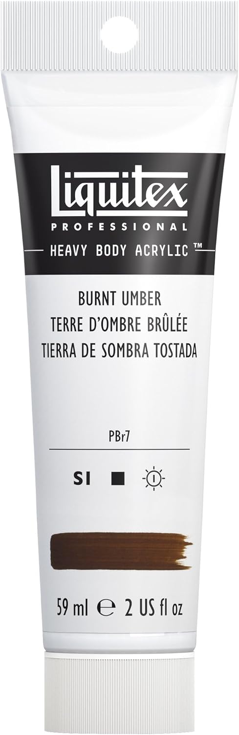 Liquitex Professional Heavy Body Acrylic Paint, 2-oz (59ml) Tube, Burnt Umber