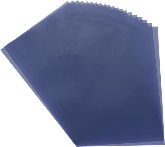 MECCANIXITY Colored Vellum Paper, 20 Sheet Deep Blue Transparency 11.7 x 8.2 Printable Vellum Paper, Translucent Vellum Sheets for Printing Wedding Invitations, Ink Jet Laser Printer
