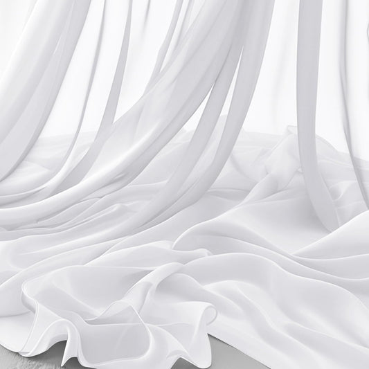 Horbaunal White Chiffon Fabric by The Yard, 1 Yard Continuous Sheer Fabric 59" Wide Soft Draping Fabric for Wedding Arch Draping Party Backdrop DIY Sewing