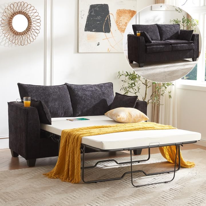 Brelice Pull Out Sofa Bed, Sleeper Sofa Couch, 2-in-1 Convertible Chenille by BreliceHome