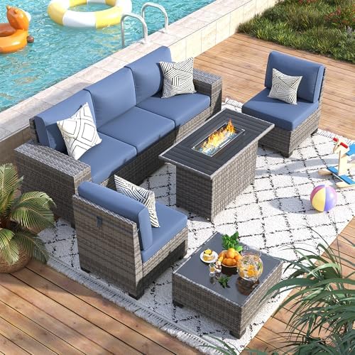 Patio Furniture Set with 44'' Fire Pit Table - Image 2