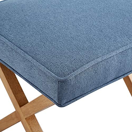 Amazon Basics Small Ottoman Foot Rest, Mid-Century Modern X Square Upholstered - Image 5