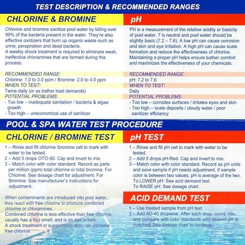 U.S. Pool Supply Swimming Pool & Spa Test Kit Refill Solutions, Test Water - Image 4