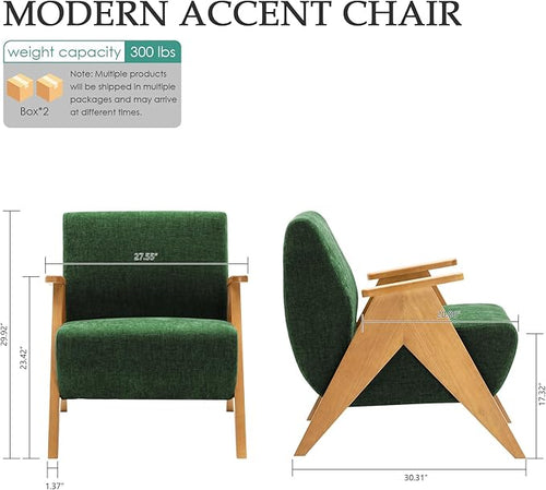 2 Pcs Home Accent Chair Mid Century Modern Accent Chair - Image 2