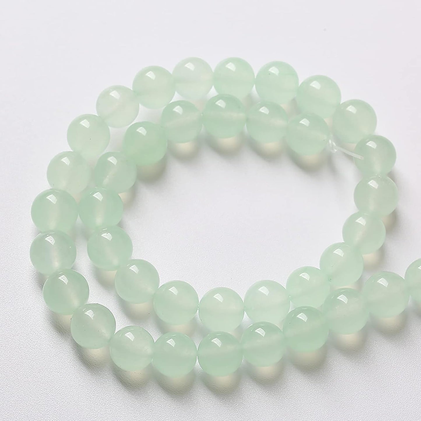 4mm 90pcs Natural Green Jade Chalcedony Beads Energy Healing Power Stone Beads for Jewelry Making Round Loose Beads DIY Bracelet 15" (Green Jade, 4mm)