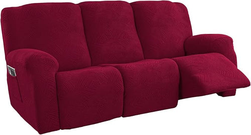 5-Piece Recliner Sofa Covers, Stretch Geometric Strokes Jacquard Recliner Sofa by Unknown
