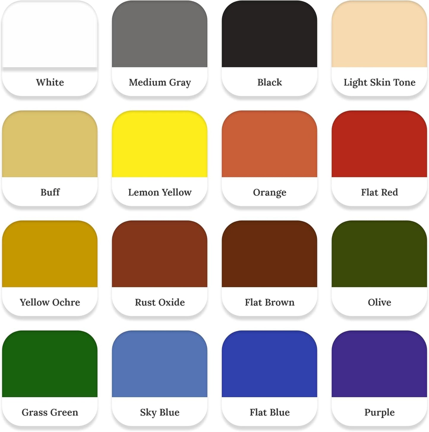 Micro-Mark Basic Color Model Paint Set – Versatile Acrylic Paints for Models, Miniatures, Crafters. Great for Figures, Crafts, Rock Painting, Canvas & More.