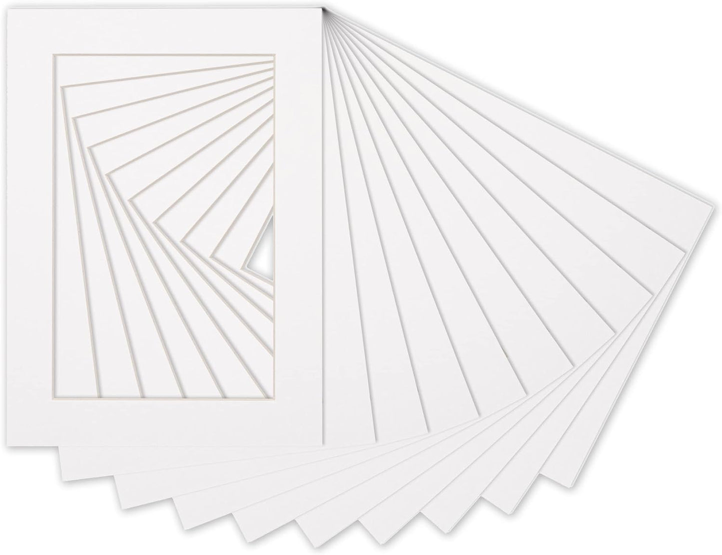 Pack of 25 Acid Free 8.5x11 Mats Bevel Cut for 7x9 Photos - White Precut Matboards for Pictures, Photos, Framing - 4-ply Thickness