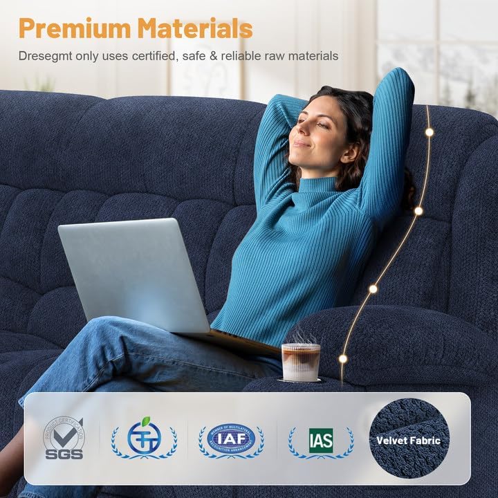 Dresegmt Recliner Sofa with Storage Console, Flip Middle Backrest Design - Image 3