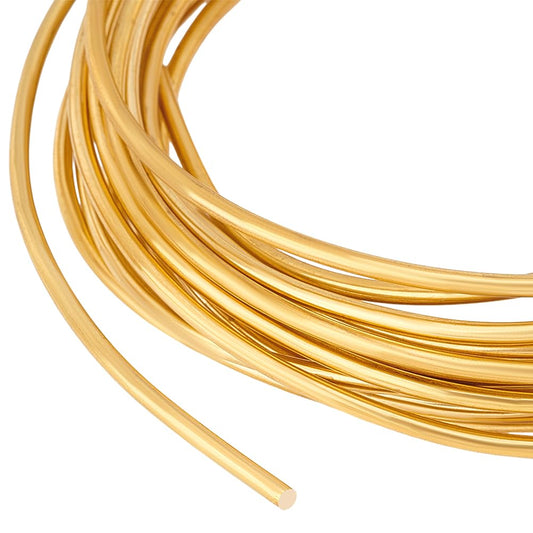 BENECREAT 10 Gauge Solid Brass Wire - 16.4FT Soft Round Wire for Jewelry Making, Gem Wrapping, DIY Crafts