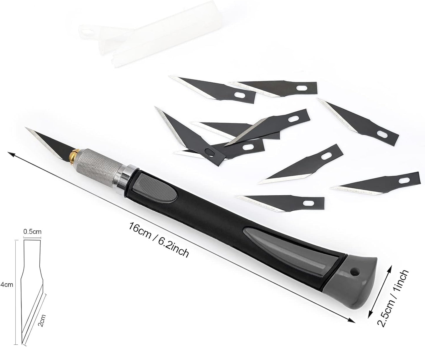 EHDIS Precision Hobby Knife Set Utility Craft Knife Kit with 10PCS Blades for Art, Working-Stencil, Scoring, Scrapbooking, Architecture Modeling, Crafting-Grey