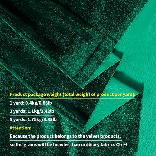 Hunter Green Velvet Fabric by The Yard, 1 Yard - Image 3