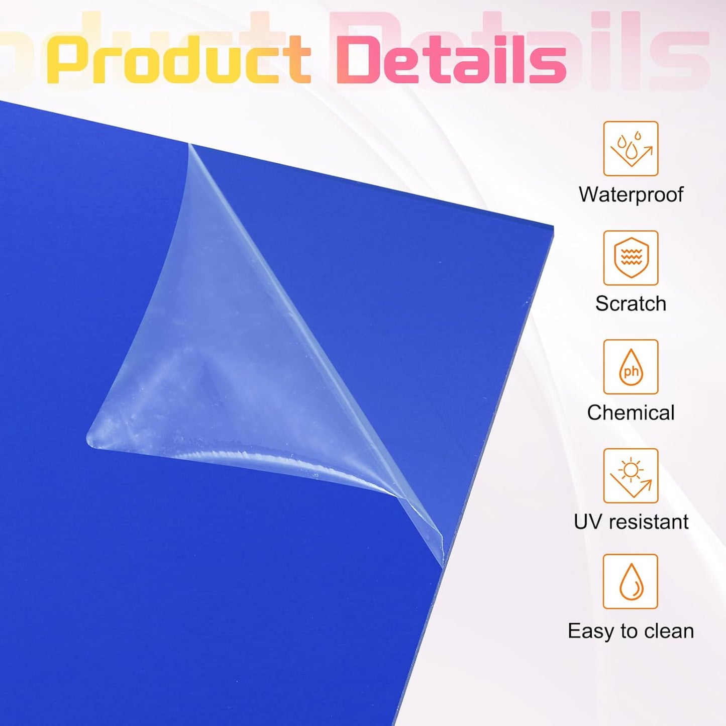 uxcell 4Pcs Acrylic Sheets 8x8 Inch Acrylic Panel 1/8 Inch-3mm Plastic Board for Picture Frames Sign Holders DIY Display Projects Craft, Clear Blue