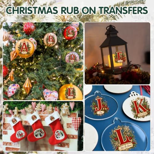 ZMRU 36 Sheets Vintage Christmas Rub On Transfers - Image 3