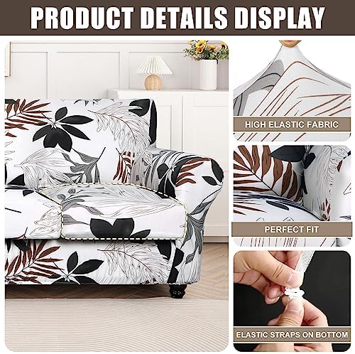 SearchI Stretch Sofa Cover Printed Couch Cover, Floral Pattern 4 Pieces Sofa - Image 2