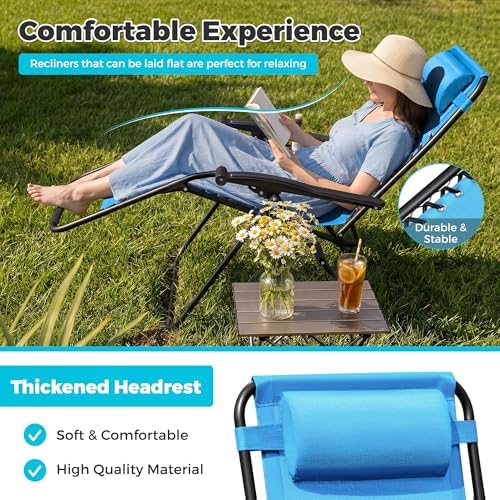 Homall Zero Gravity Chair Patio Folding Lawn Camp Reclining - Image 4