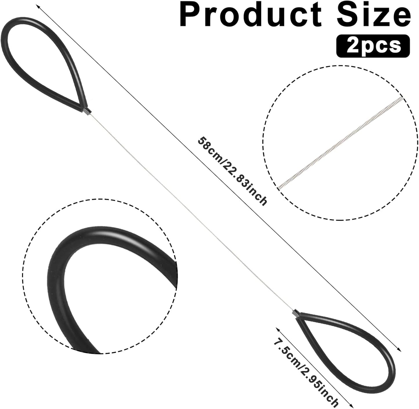 Clay Cutters Wire Steel Wire Clay Cutter Cutting Pottery Tools Cut Off Tools for Clay Artists with Black Handle Pottery Wheel Wire Tools 2 Pcs