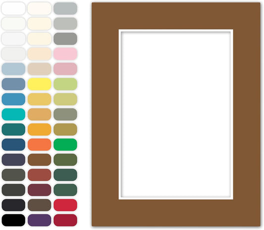 Poster Master Aged Oak Matboard – 4-Ply Acid-Free Picture Mat Board with 45° Beveled Cut, Made in USA, Custom Cut to Any Size, 1/16" Thickness for Framing & Displays