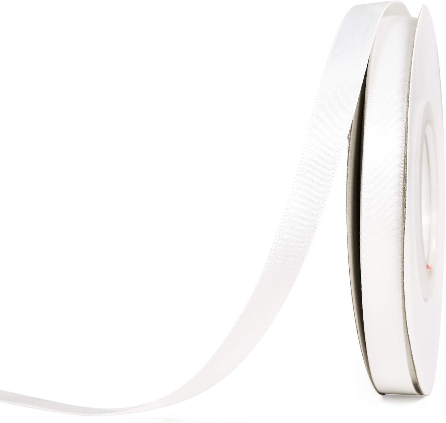 YAMA White Double Faced Satin Ribbon 3/8 Inch 25 Yards Thin White Ribbon for Gift Wrapping Crafts Bows Wedding Party Decoration