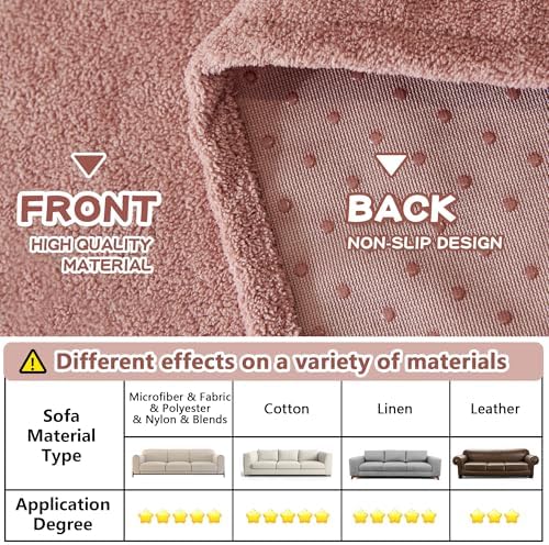 MYSKY HOME Pink Sofa Cover, Couch Covers - Image 4