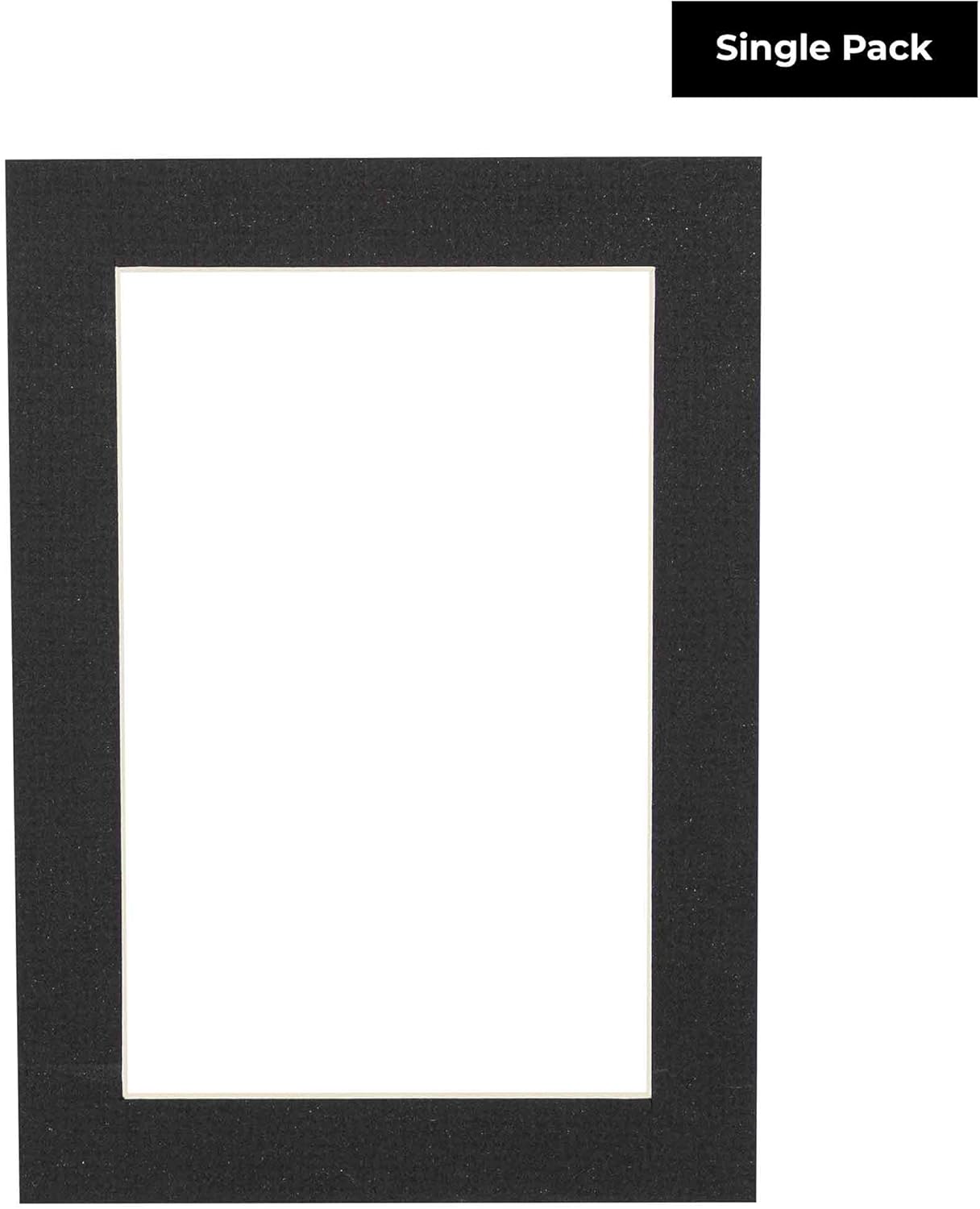 8.5x11 Mat Bevel Cut for 7x9 Photos - Acid Free Textured Black Precut Matboard - For Pictures, Photos, Framing - 4-ply Thickness