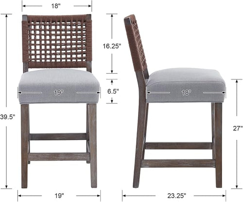 27" Rustic Counter Height Bar Stools - Image 2