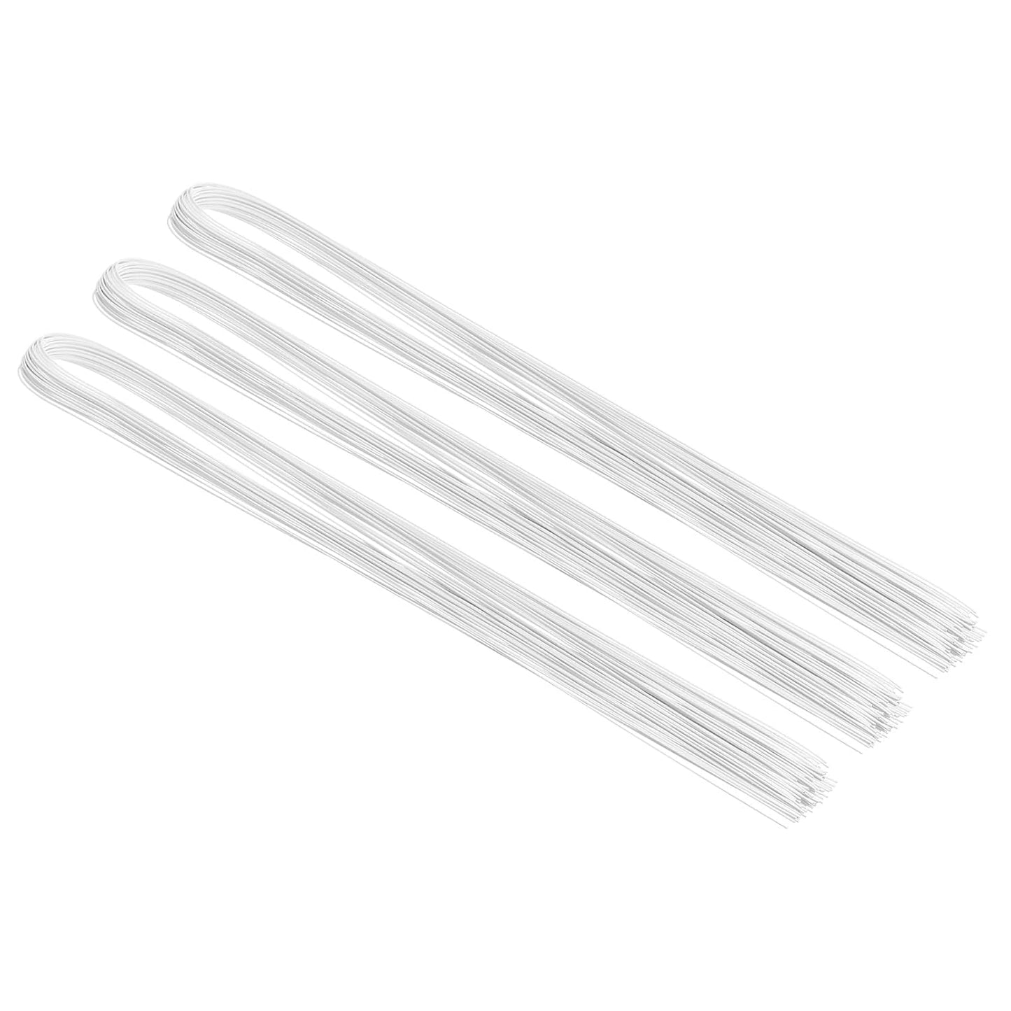 PATIKIL 32 Inch 22 Gauge Floral Stem Wire, 3 Pack/120 Pieces Bouquet Stem Paper Wrapped for DIY Crafts Flower Arrangements, White