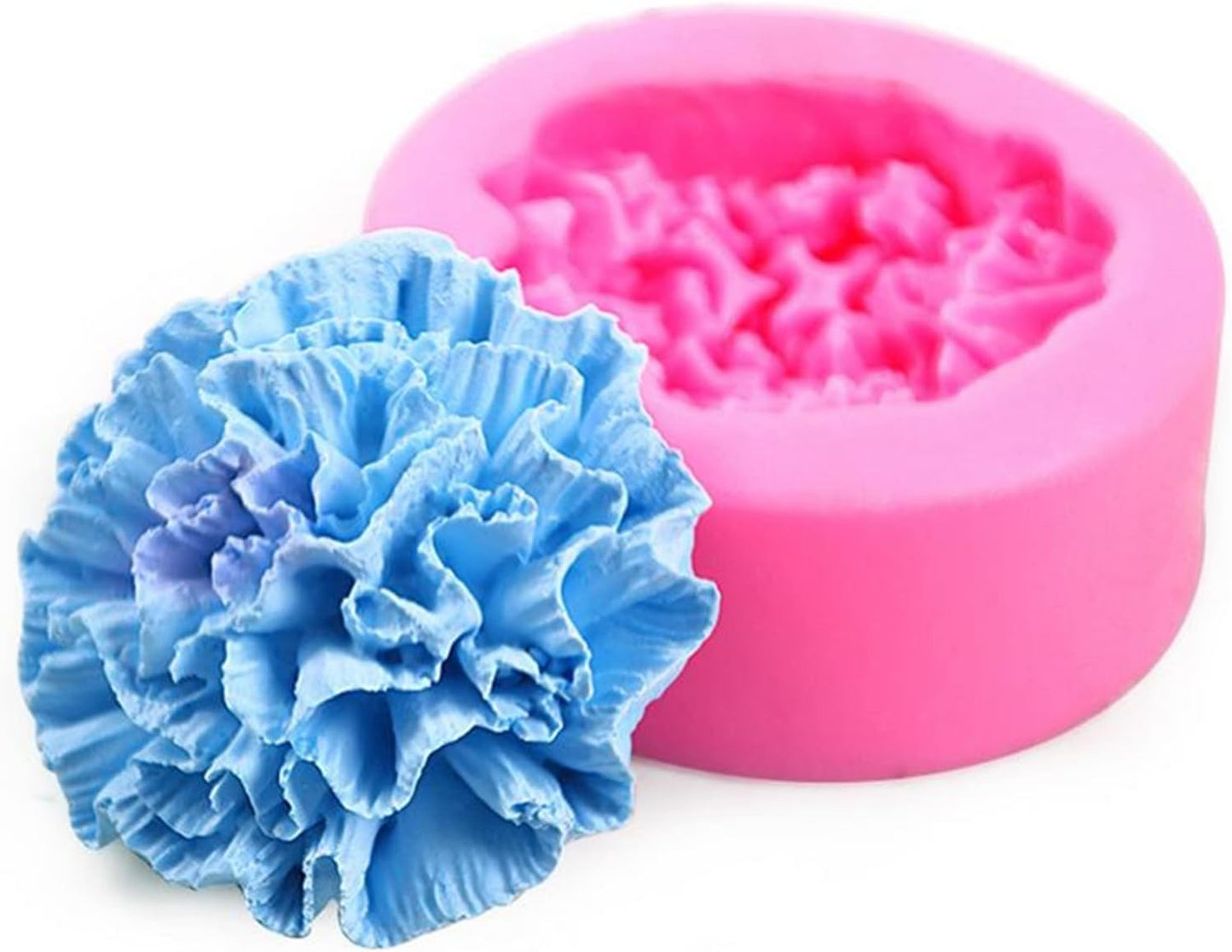 Carnation Flower Silicone Mold for Fondant Chocolate Candy Cake Decorating Candle Soap Baking Pastry Polymer Clay