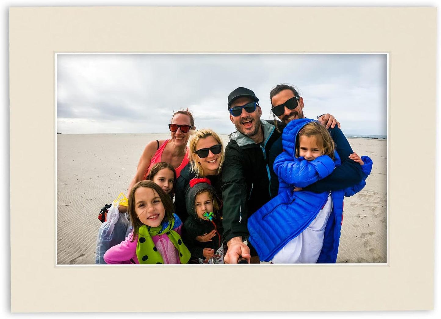 8x10 Mat Bevel Cut for 5x8 Photos - Acid Free Textured Cream Precut Matboard - For Pictures, Photos, Framing - 4-ply Thickness