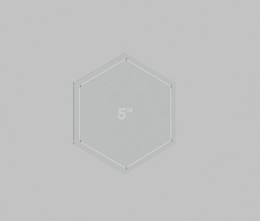 Hexagon Quilting Template Set - 5" with 1/4" Seam Allowance - Durable Acrylic Templates for Quilting, Patchwork, Crafting, & Sewing Projects - Clear Templates for Accurate Designing