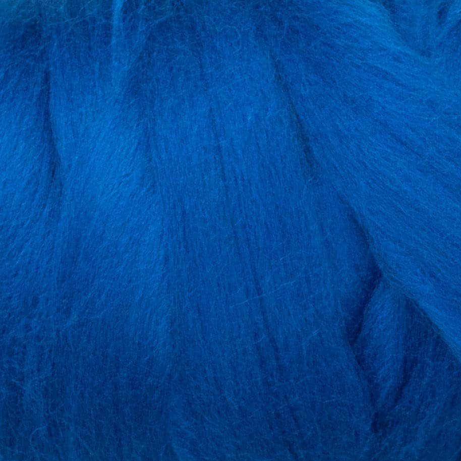 Kondoos Colored Natural Wool roving, 1 lb. Best Wool for Needle Felting, Wet Felting, handcrafts and Spinning. (Electric Blue, 1 lb)